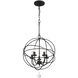 Solaris 5 Light 17 inch Black Mini Chandelier Ceiling Light