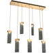 Parallel LED 44.2 inch Novel Brass Linear Pendant Ceiling Light in 3000K LED, Smoke Granite, Multi-Port