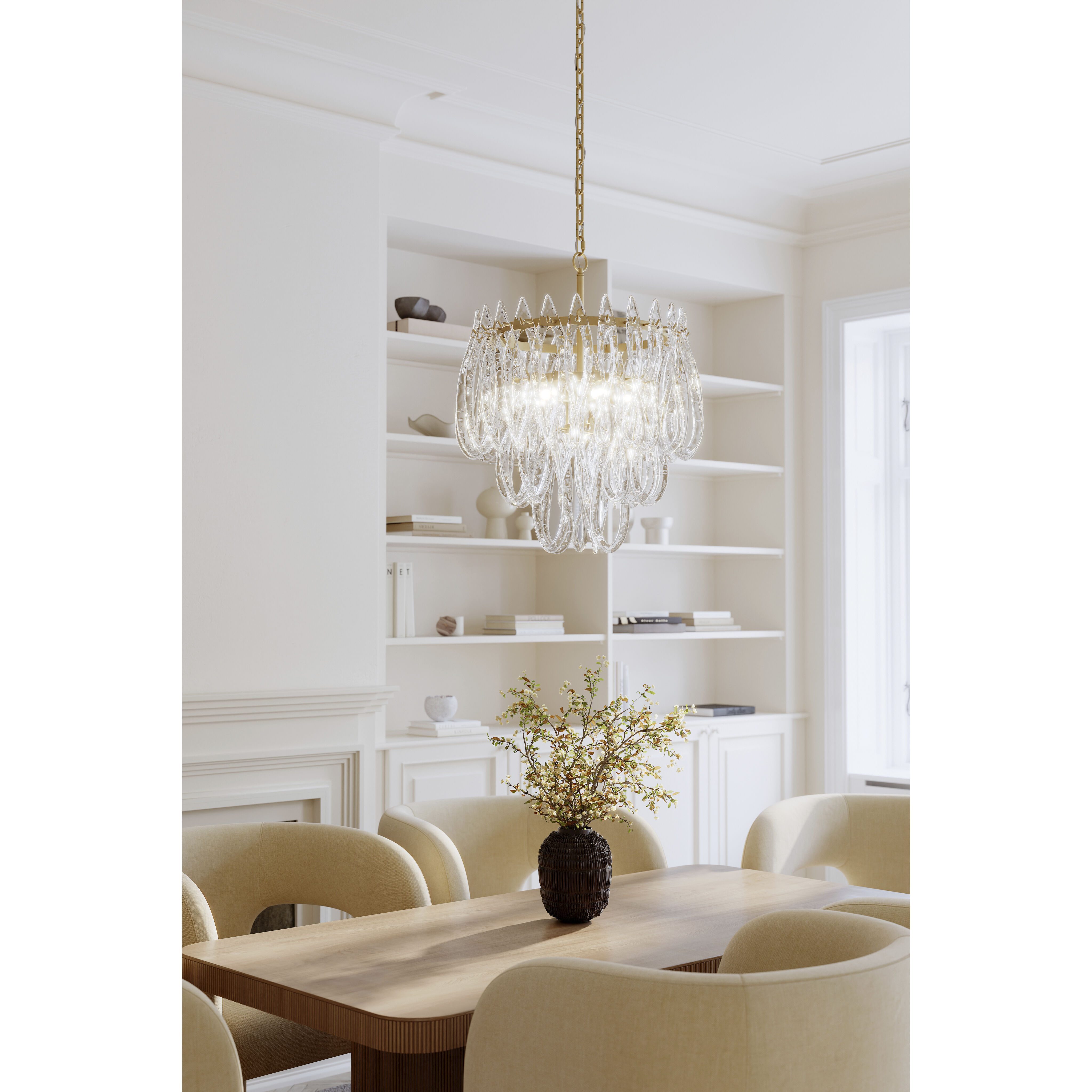 Glassara 6 Light 23 inch Legacy Brass Pendant Ceiling Light