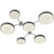 Iris LED 46 inch Metallic Beige Silver with Matte Black Sconce & Flush Mount Wall Light in 2700K LED, Hub and Spoke