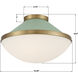 Xander 2 Light 16.25 inch Vibrant Gold Flush Ceiling Light in Vibrant Gold and Green