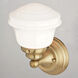Huntley LED 7 inch Natural Brass Bathroom Light Wall Light