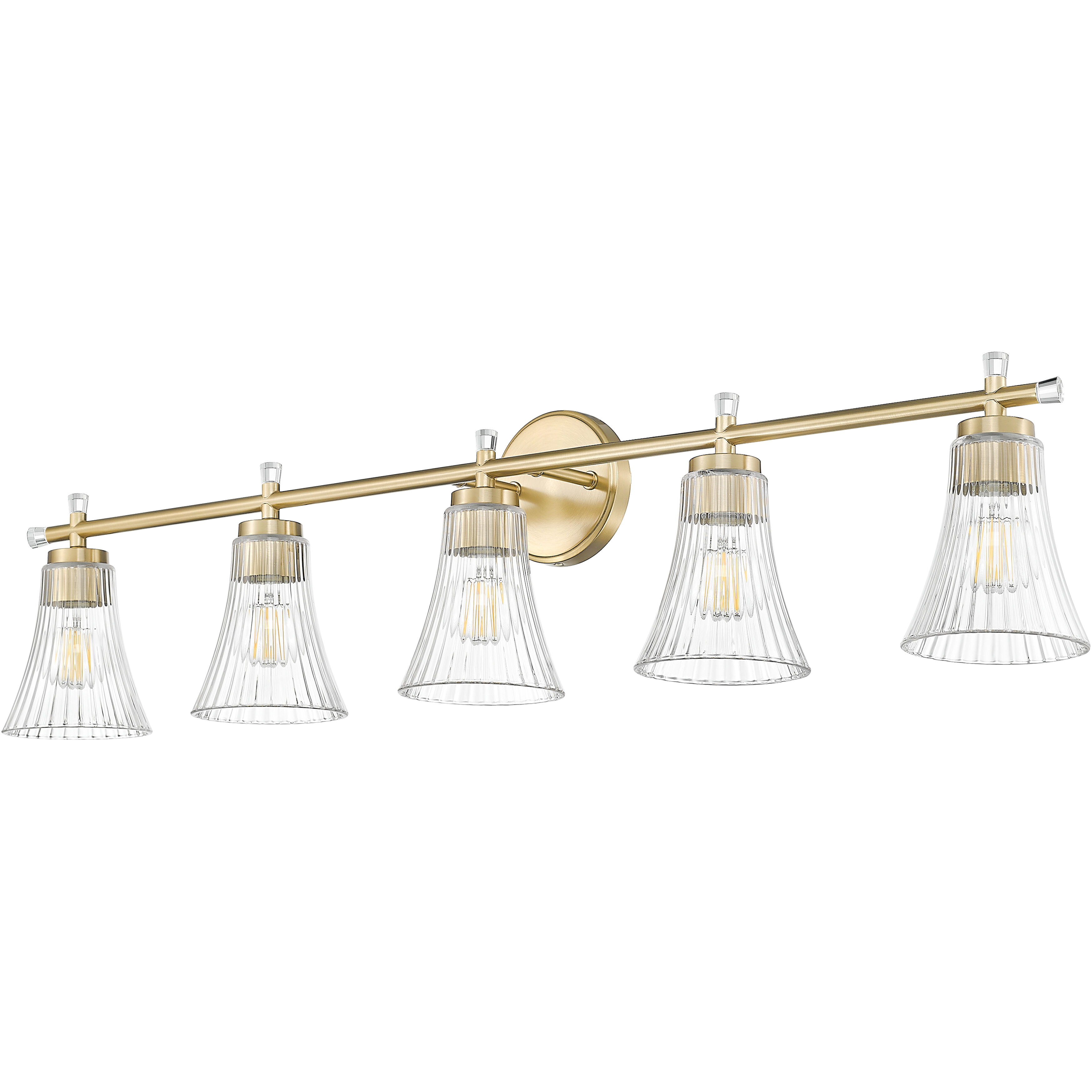 Belle 5 Light 42 inch Modern Gold Bath Vanity Light Wall Light