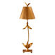 Red Bell 30 inch 60.00 watt Gold Leaf Table Lamp Portable Light, Flambeau