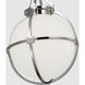 Chapman & Myers Gracie LED 13 inch Polished Nickel Captured Globe Pendant Ceiling Light, Medium
