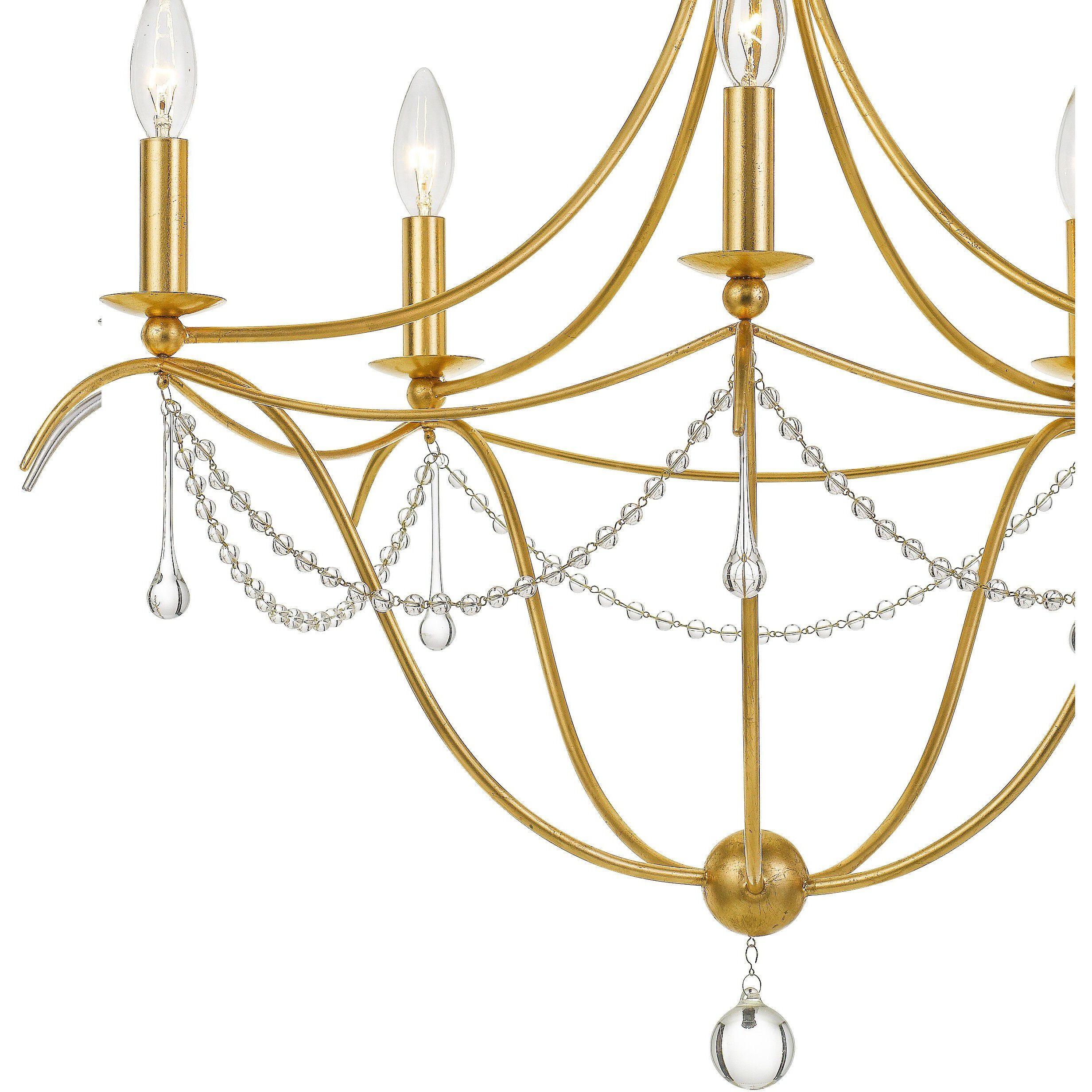 Metro 5 Light 27.5 inch Antique Gold Chandelier Ceiling Light