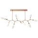 Fiori LED Novel Brass Linear Pendant Ceiling Light, Branch