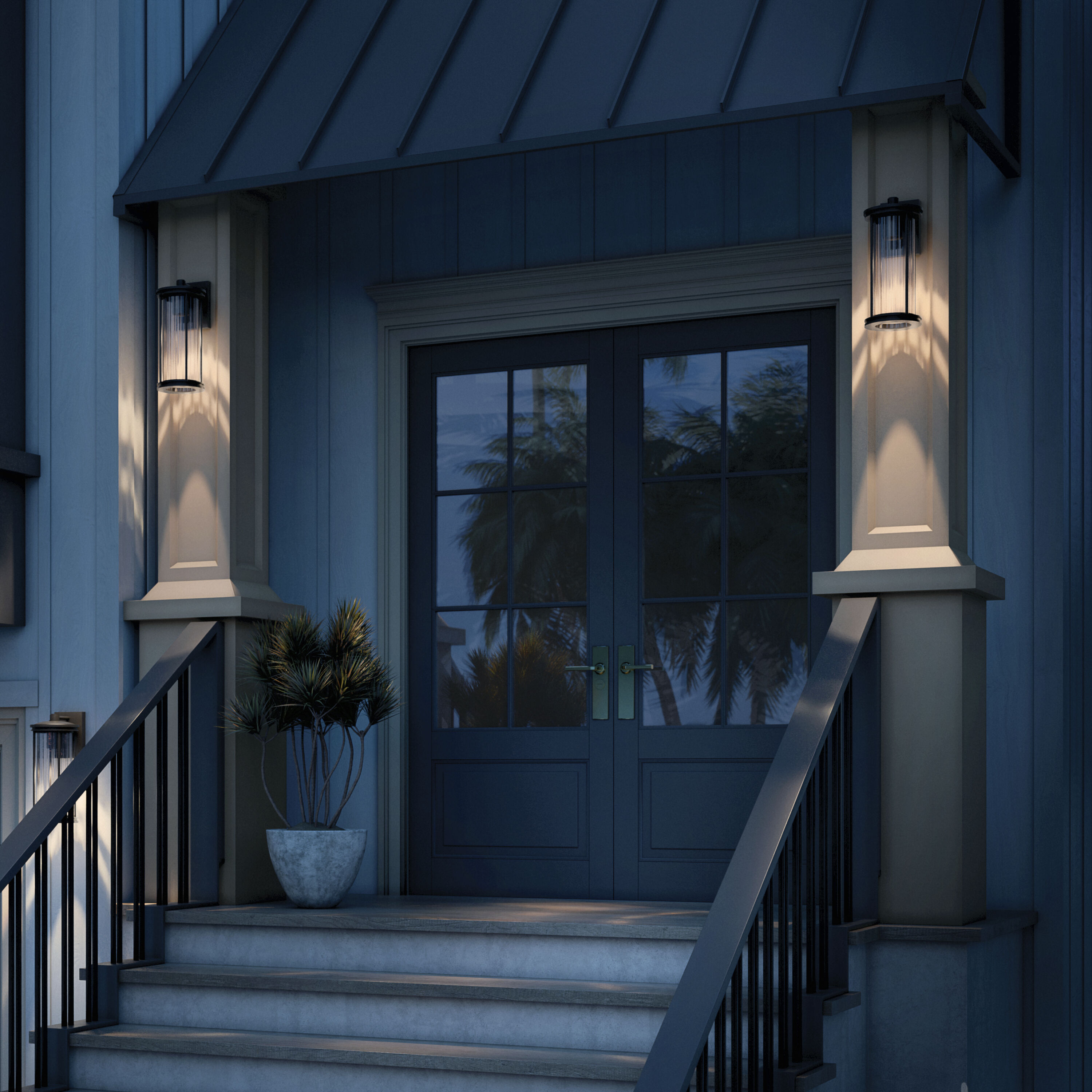 Barras 1 Light 16 inch Black Outdoor Wall Sconce