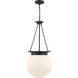 Manor 3 Light 13.5 inch Matte Black Pendant Ceiling Light