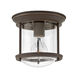 Hadley 1 Light 7.75 inch Oil Rubbed Bronze Flush Mount Ceiling Light in Clear