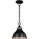 Sheffield LED 10 inch New Bronze and Distressed Ash with Light Silver Inner Pendant Ceiling Light