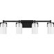 Caldwell 4 Light 32 inch Black Bathroom Vanity Light Wall Light