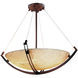 Porcelina 8 Light 55 inch Dark Bronze Pendant Bowl Ceiling Light in Banana Leaf, Round Bowl, Incandescent