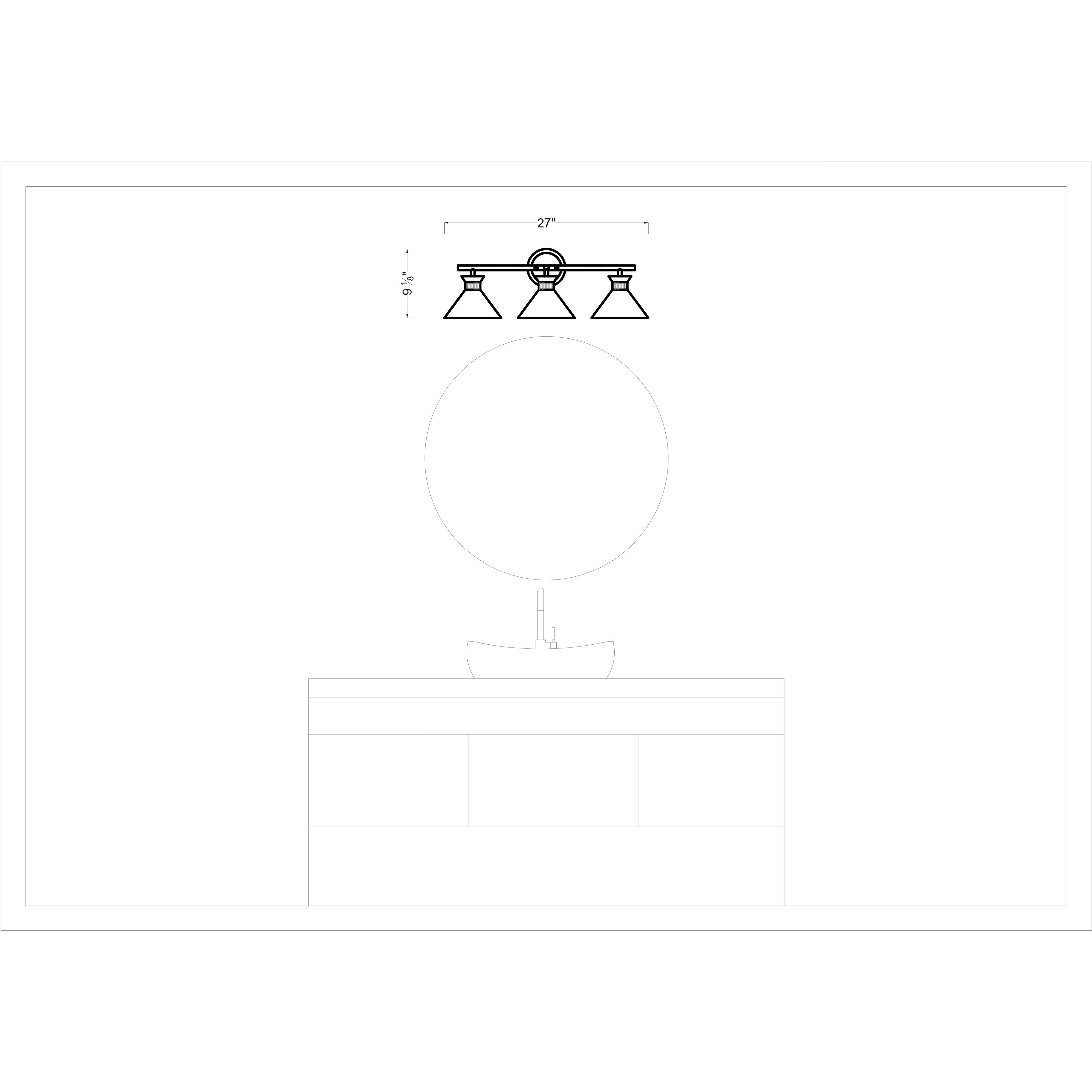 Drew & Jonathan Belcarra 3 Light 27 inch Satin Brass Wall Bath Fixture Wall Light