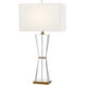 Laelia 34 inch 150 watt Clear and Antique Brass Table Lamp Portable Light