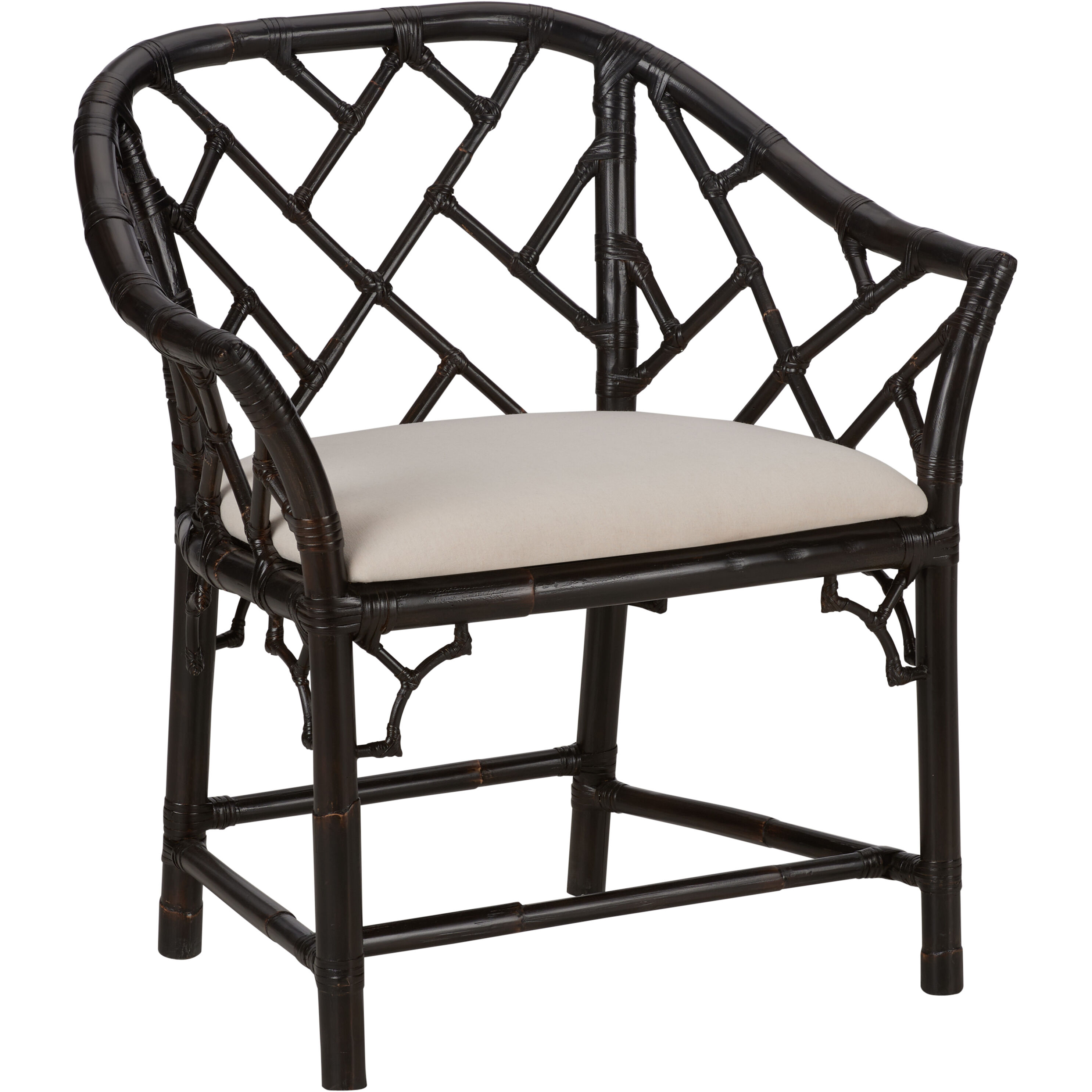 Chippendale Black and White/Cream Arm Chair