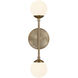Fusion Collection - Noho Family 2 Light 4.5 inch Brushed Brass ADA Wall Sconce Wall Light in 4" D x 4.5" W x 16.5" H, EVOLV