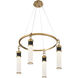 Abel LED 26 inch Matte Black with Warm Brass Accents Chandelier Ceiling Light