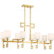 Quatrain 8 Light 41.25 inch True Gold Linear Chandelier Ceiling Light