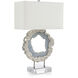 Leah Hammered Nickel and Sea Blue Table Lamp Portable Light