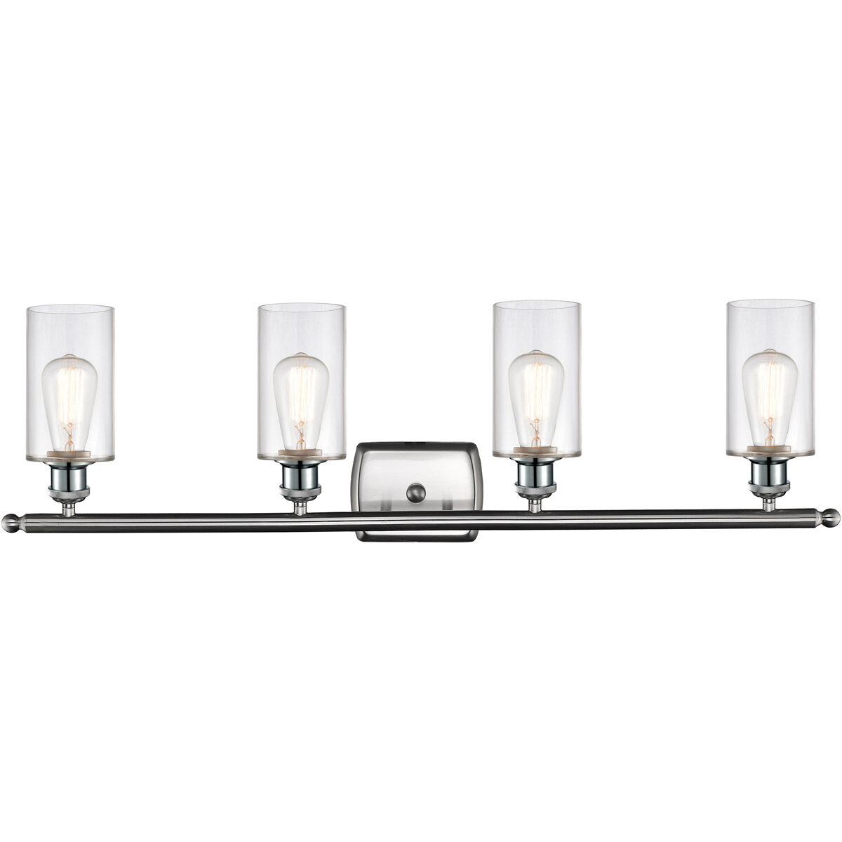 Ballston Clymer 4 Light 36 inch Brushed Satin Nickel Bath Vanity Light Wall Light in Clear Glass, Ballston