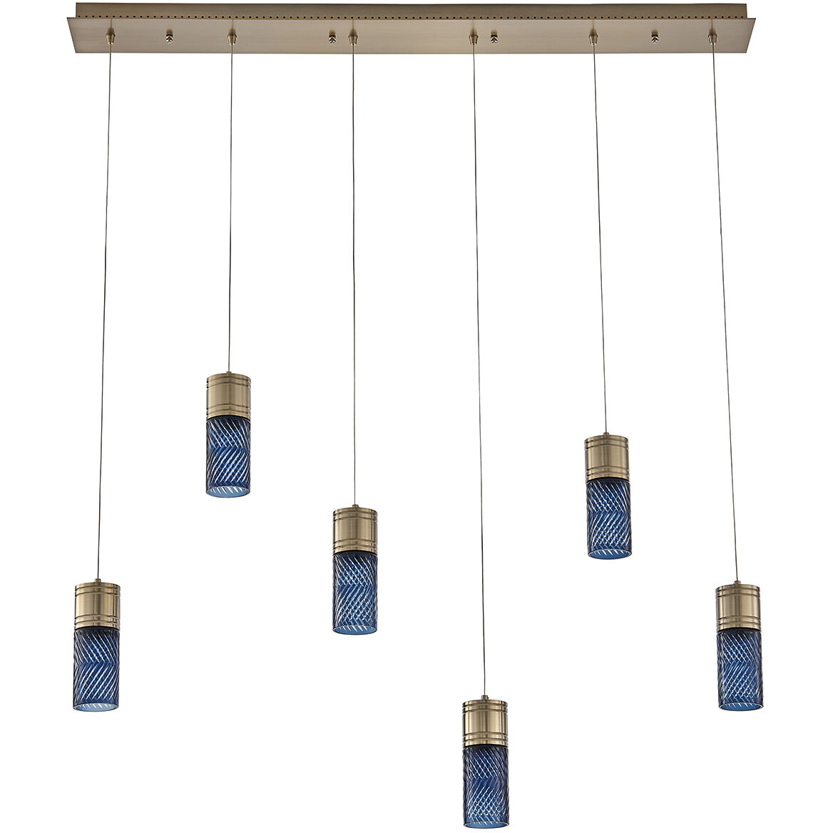 Kiriko LED 5.5 inch Winter Brass Linear Pendant Ceiling Light