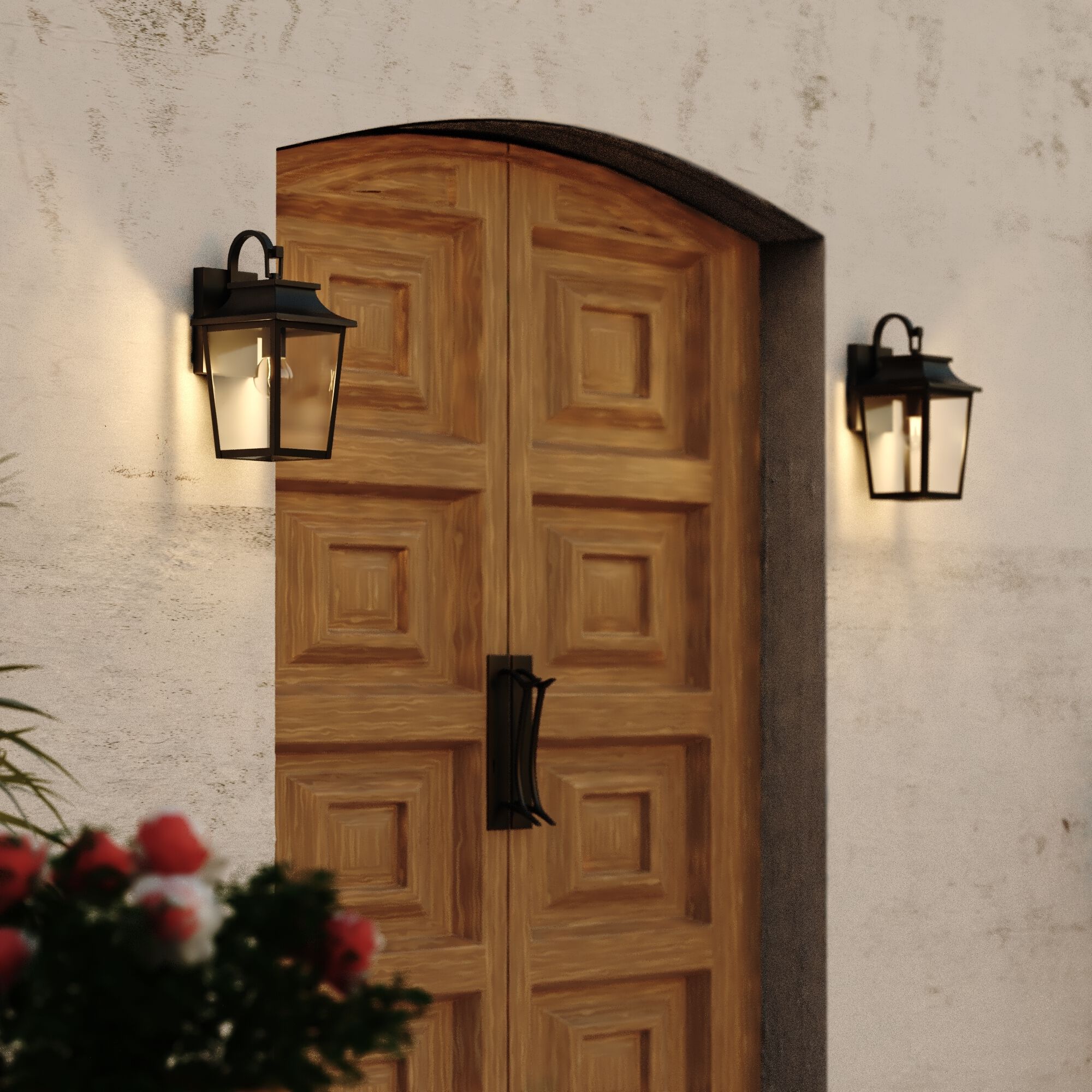 Irving Park 1 Light 13.75 inch Textured Black Outdoor Wall