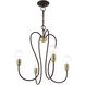 Lucerne 4 Light 20 inch Bronze with Antique Brass Accents Chandelier Ceiling Light