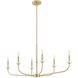 Leah 6 Light 18 inch Brushed Gold and White Chandelier Ceiling Light