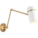 Cilindro 1 Light 4.75 inch Aged Gold Brass and White Wall Sconce Wall Light