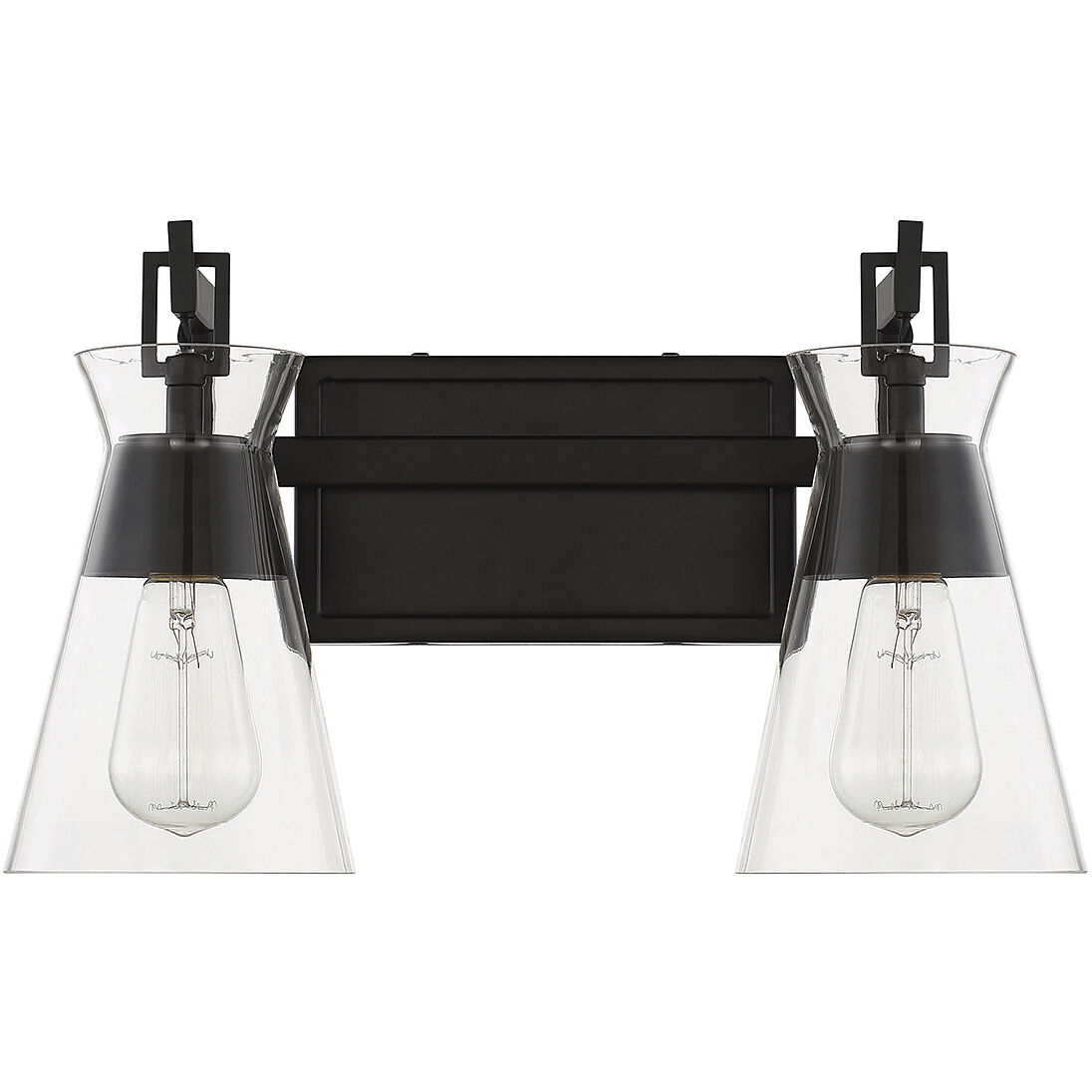 Lakewood 2 Light 16 inch Black Bathroom Vanity Light Wall Light, Essentials