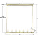 Aragon 7 Light 56 inch Soft Brass Linear Chandelier Ceiling Light