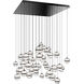 Cyllindra LED 37 inch Black Chrome Chandelier Ceiling Light in Black/Chrome, dweLED