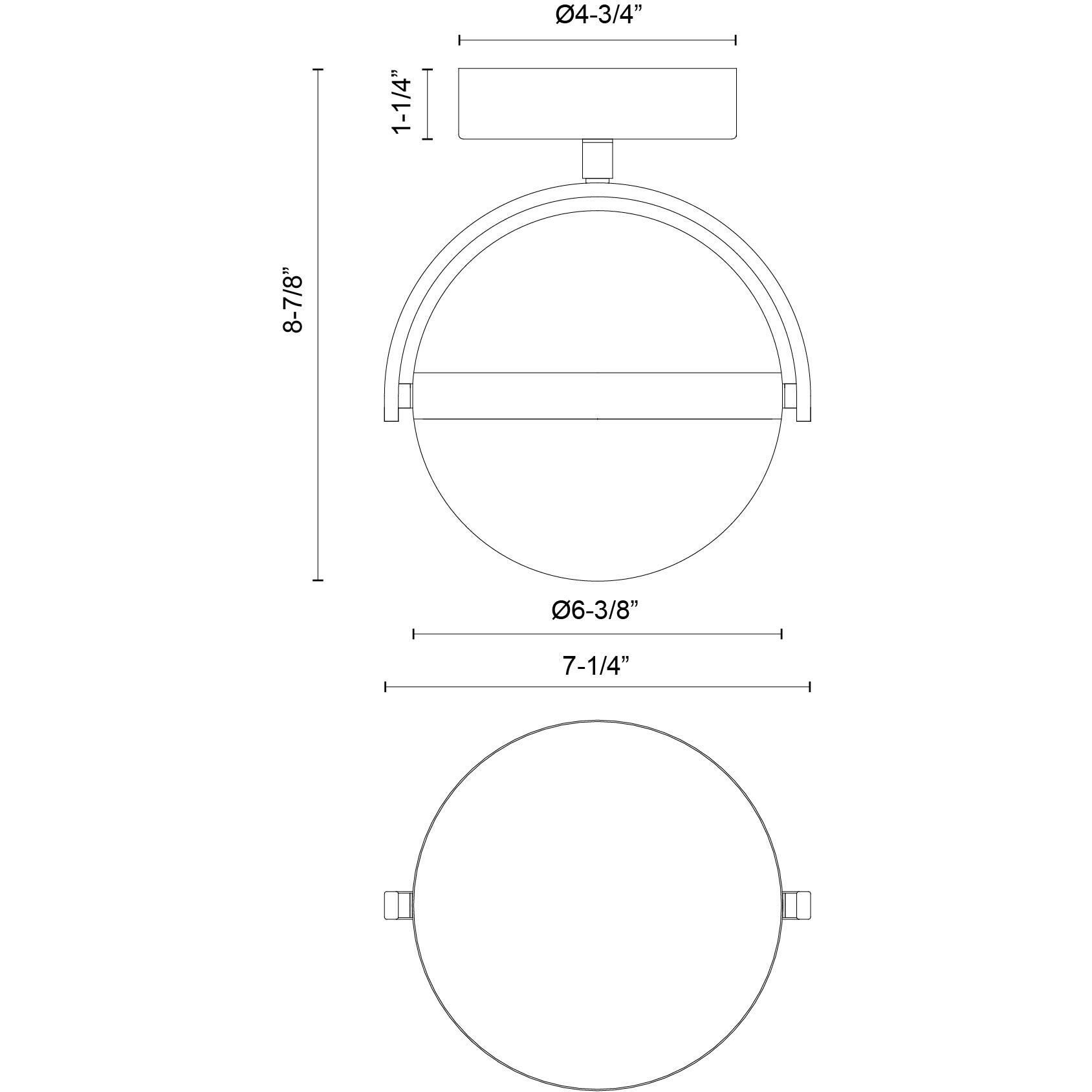 Globo LED 6.38 inch Matte Black Flush Mount Ceiling Light