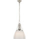 Chapman & Myers Prestwick 1 Light 18 inch Polished Nickel Pendant Ceiling Light in White Glass