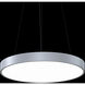 Pi LED 24 inch Bright Satin Aluminum Pendant Ceiling Light