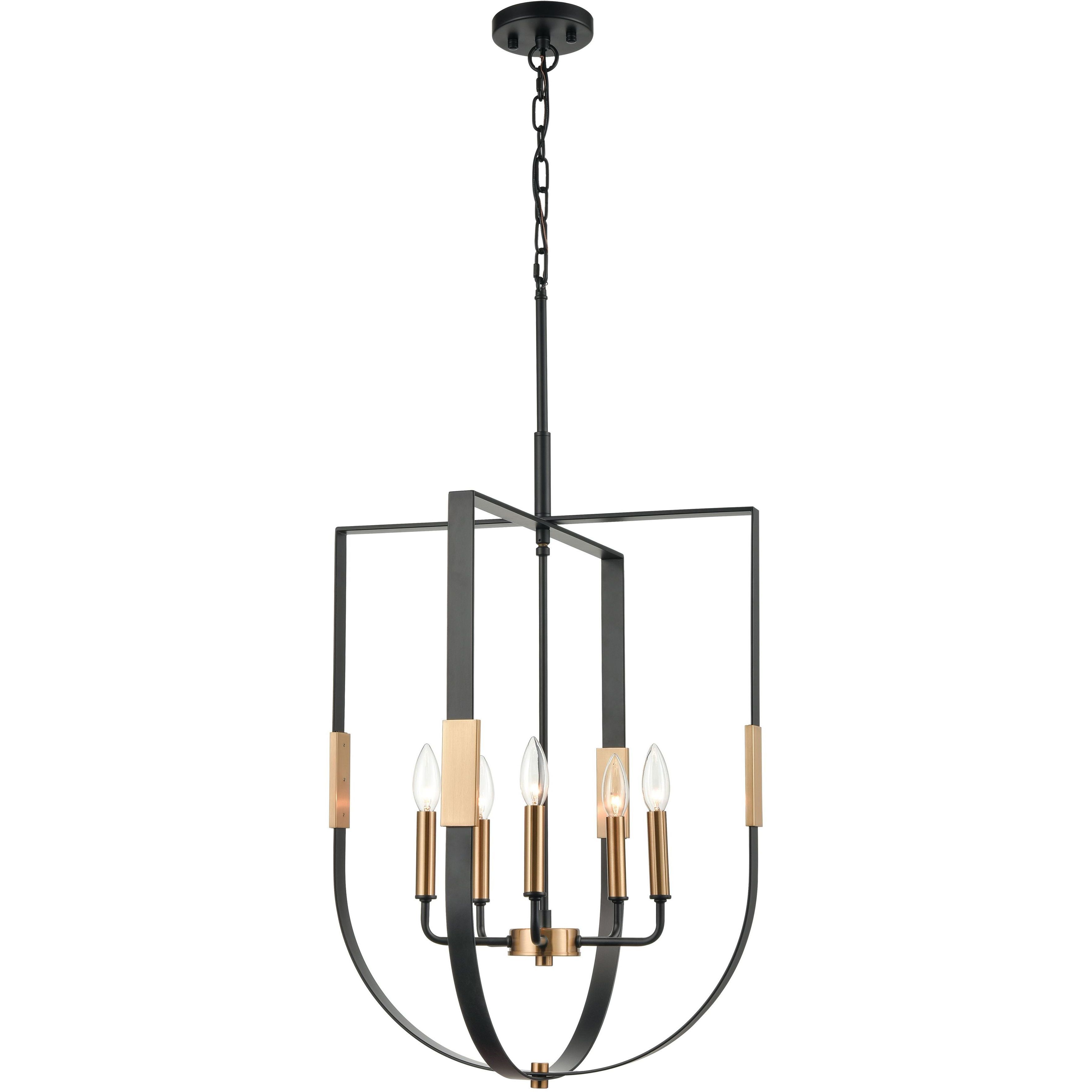 Heathrow 5 Light 20 inch Matte Black Chandelier Ceiling Light