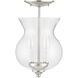 Home Basics 2 Light 8 inch Brushed Nickel Convertible Mini Pendant/Ceiling Mount Ceiling Light