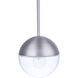 Evie 1 Light 7.5 inch Satin Aluminum Outdoor Pendant