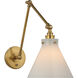 Chapman & Myers Parkington 15.5 inch 15 watt Antique-Burnished Brass Double Library Wall Light in White Glass