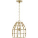 Wren 1 Light 12 inch Matte Brass Pendant Ceiling Light