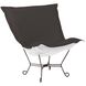 Puff Titanium Frame with Seascape Charcoal Outdoor Scroll Chair with Cover