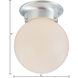 Orb 1 Light 6 inch Brushed Nickel Flush Mount Ceiling Light