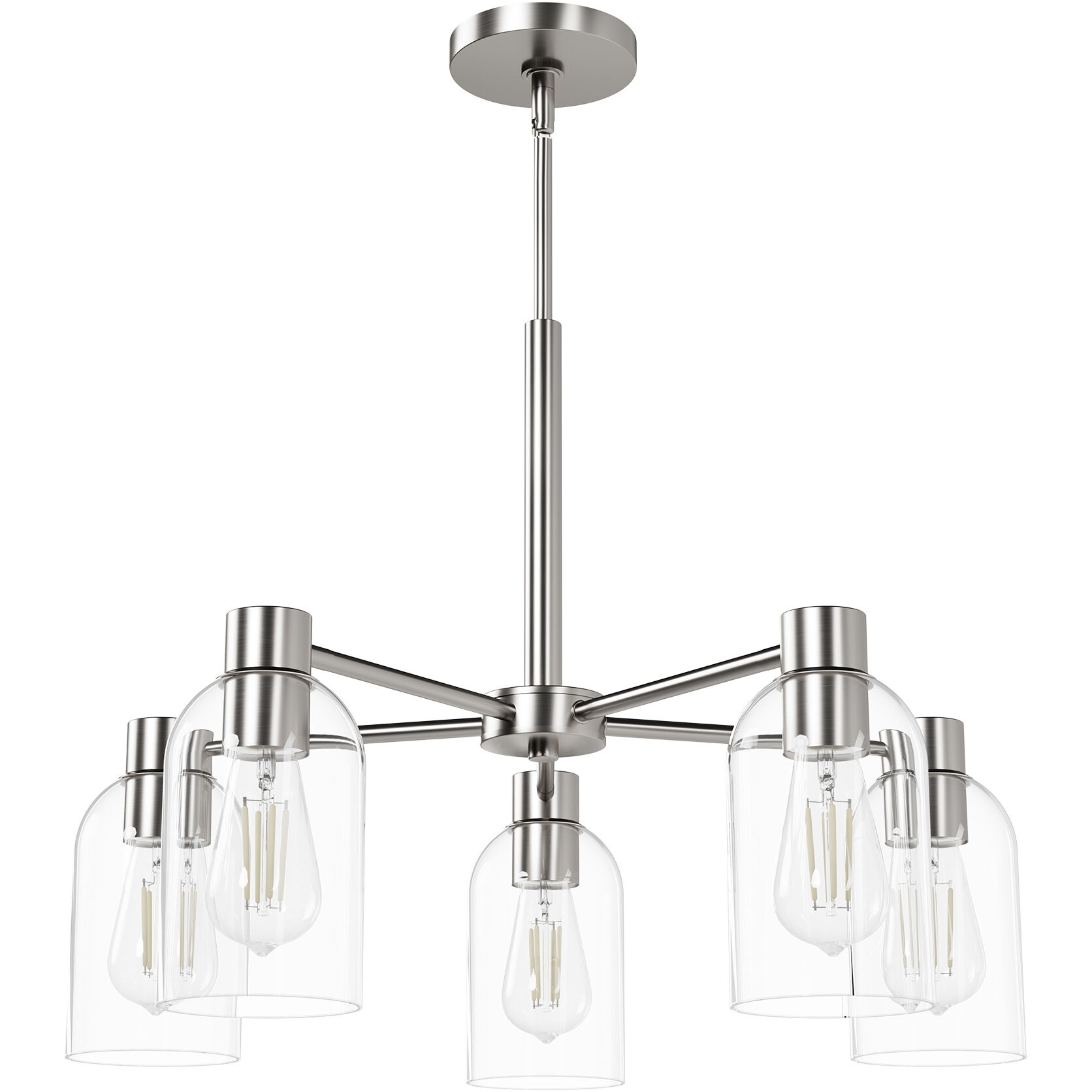 Lochemeade 5 Light 26 inch Brushed Nickel Chandelier Ceiling Light, Medium