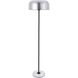 Exemplar 63 inch 40 watt Brushed Nickel and Black with White Marble Floor lamp Portable Light in Burnished Nickel