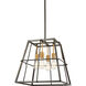 Keeley Calle 4 Light 18 inch Painted Bronze/Natural Brush Pendant Ceiling Light