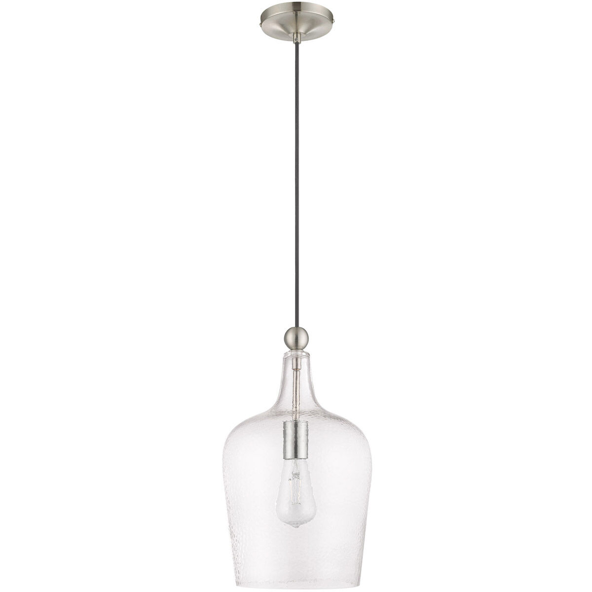 Art Glass 1 Light 9 inch Brushed Nickel Mini Pendant Ceiling Light