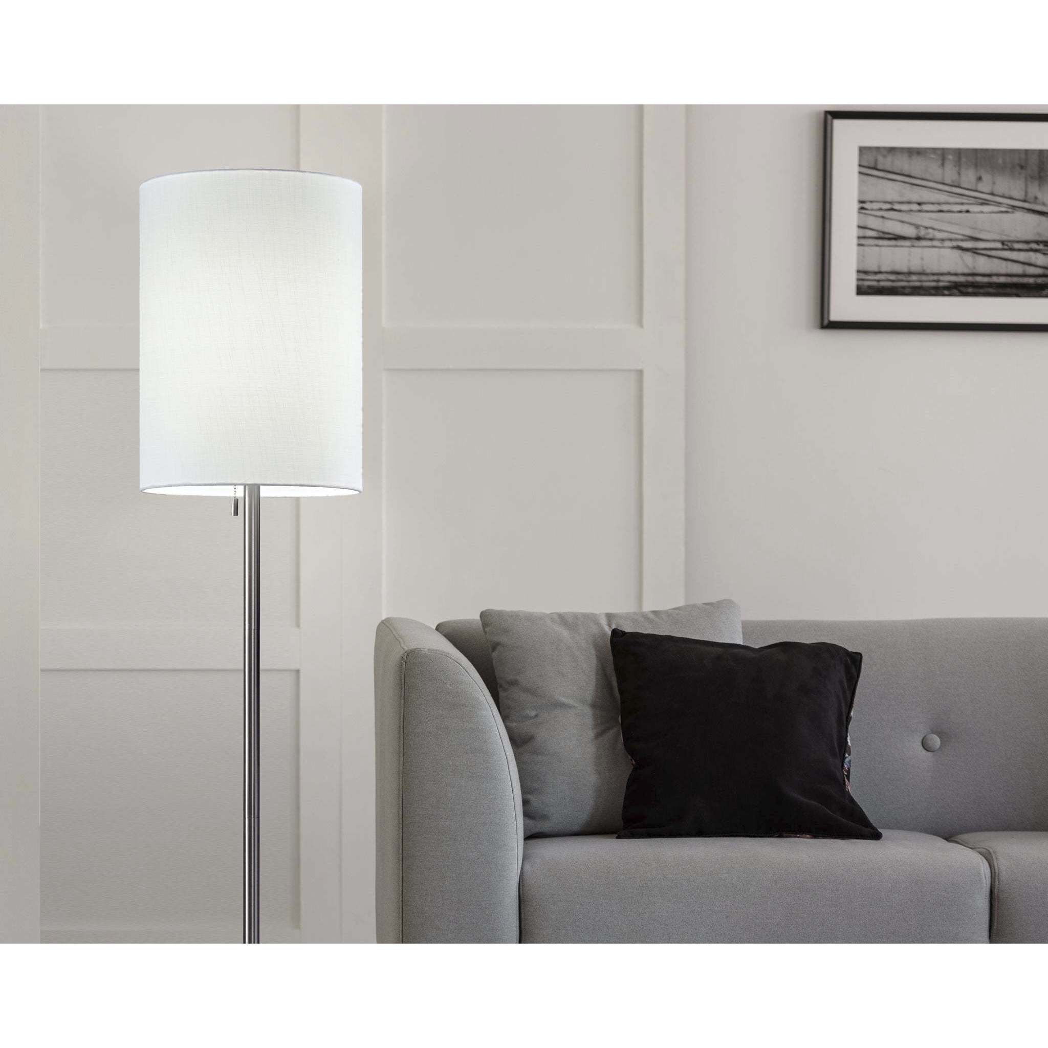 Liam 61 inch 100.00 watt Brushed Steel Floor Lamp Portable Light