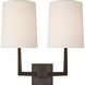 Barbara Barry Ojai 2 Light 16.5 inch Bronze Double Sconce Wall Light, Large