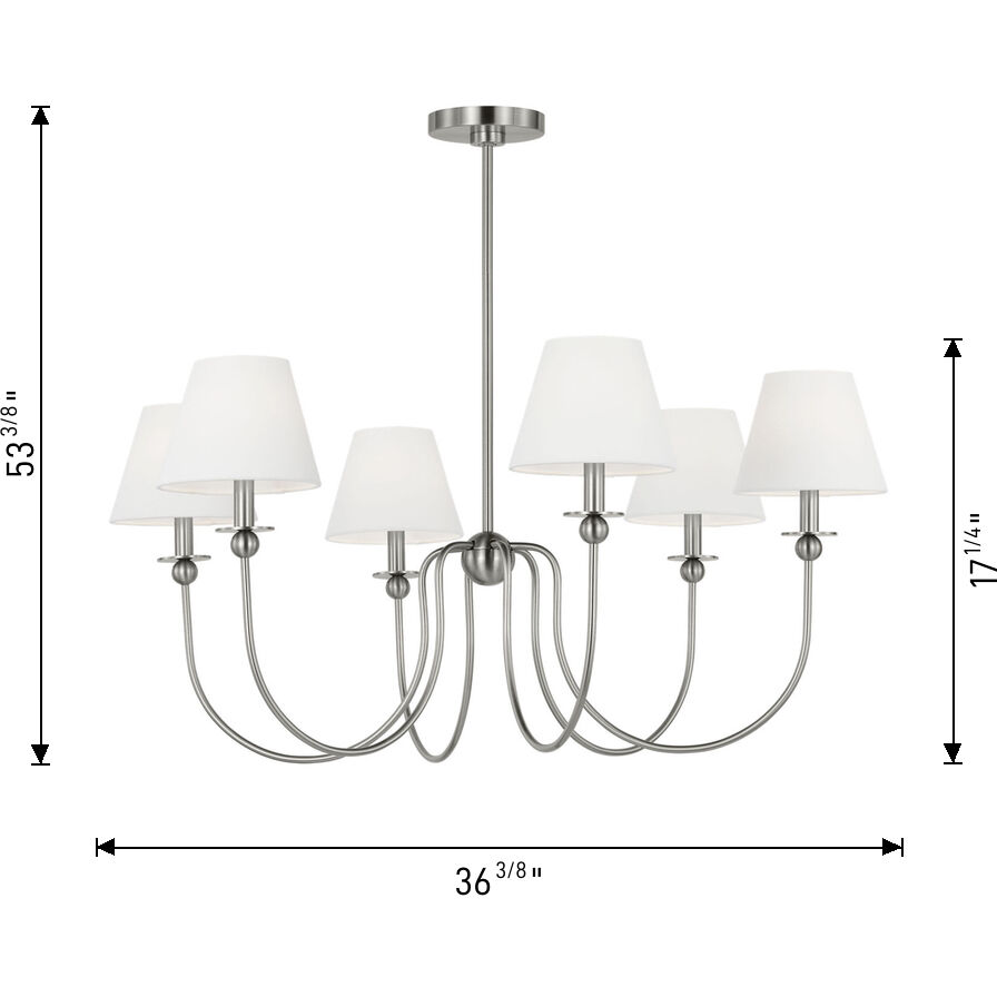 Drew & Jonathan Elsay 6 Light 36.38 inch Midnight Black Chandelier Ceiling Light, Large